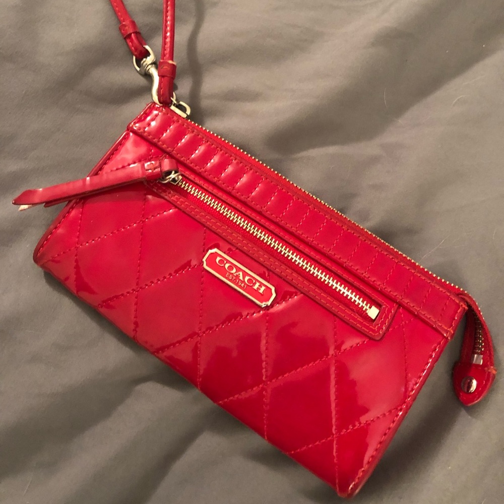 Red Coach Wristlet